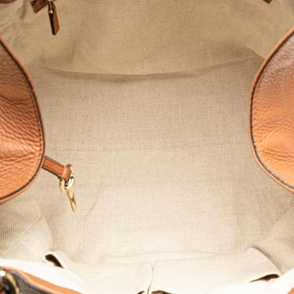 Pre Loved gucci Medium Leather Soho Cellarius Tote Women Brown Tote Bags - Picture 4 of 8